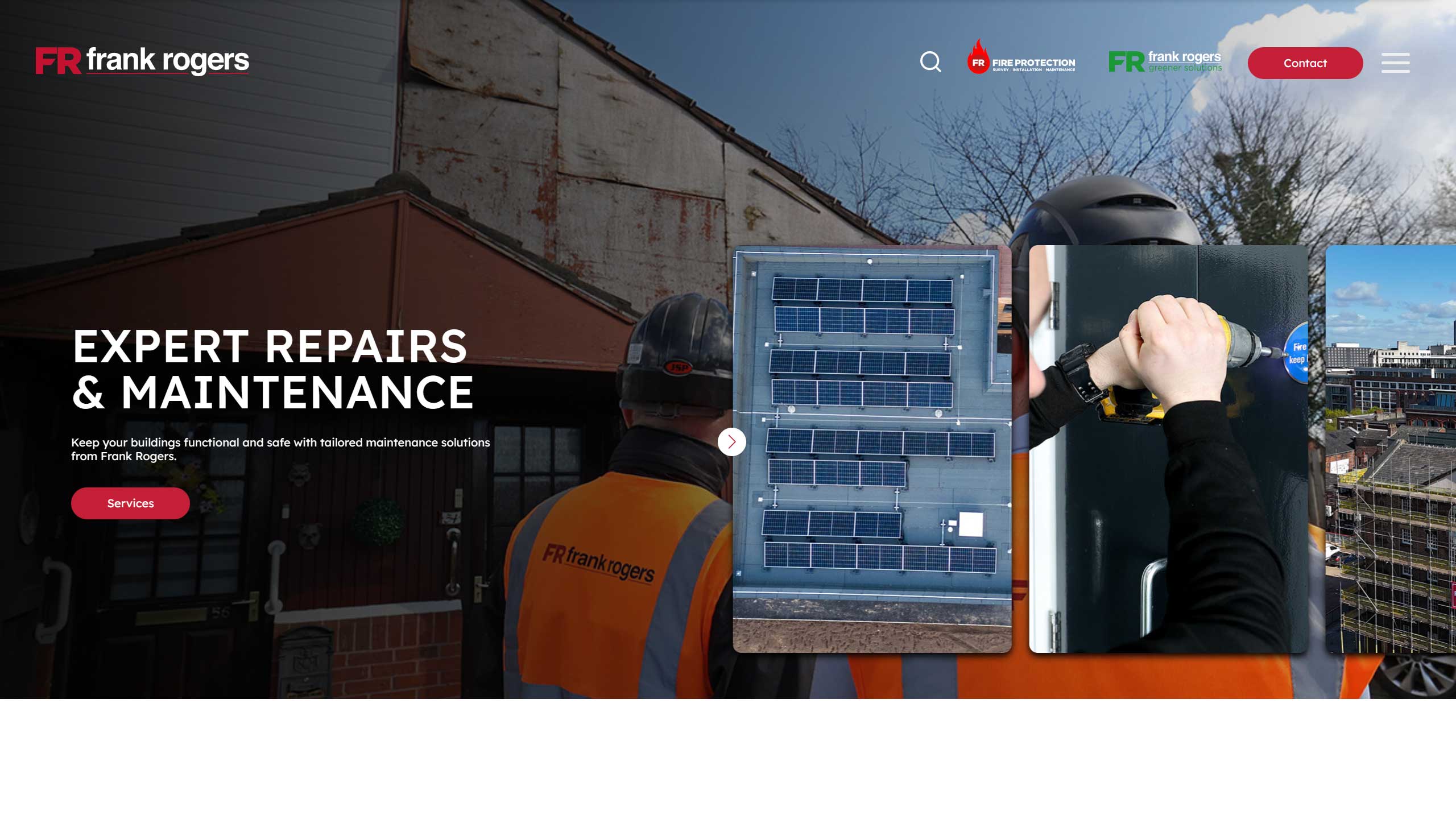 Screenshot from the Frank Rogers website